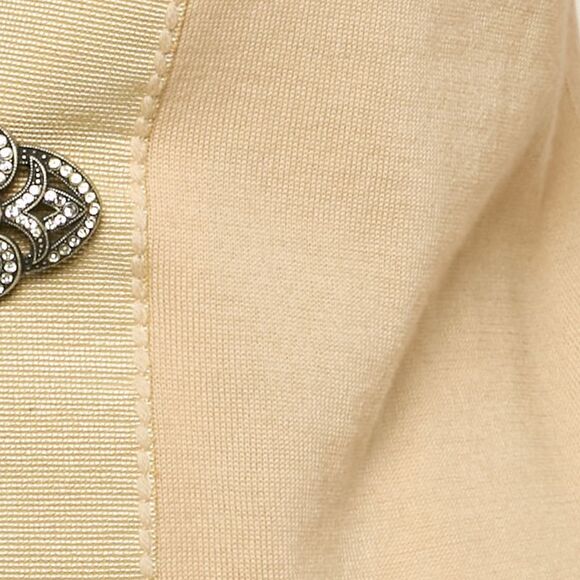 Dolce & Gabbana Beige Embellished Closure Knit Cardigan M Sweaters